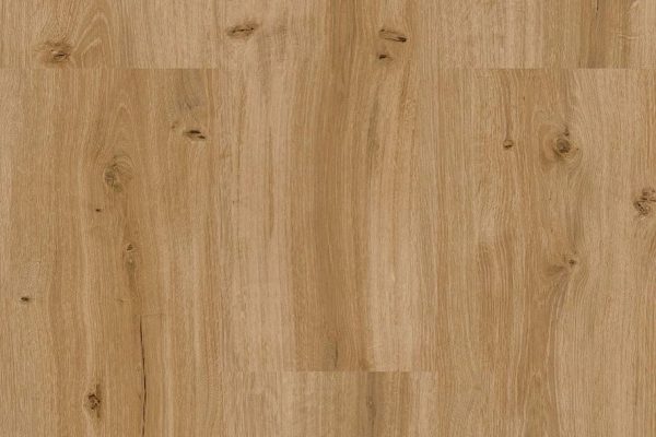 Hellbrauner Holzfußboden mit sichtbaren Maserungen und Ästen, in einer Nahaufnahme.